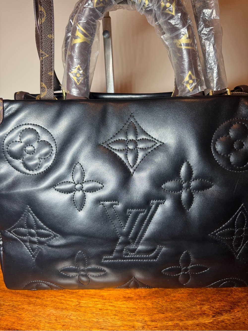 Black Satchel with Handles; No Brand